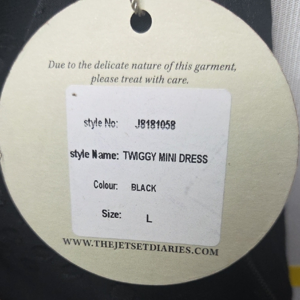 Black Ruffle V-Neck Mini Dress - Picture 3 of 10